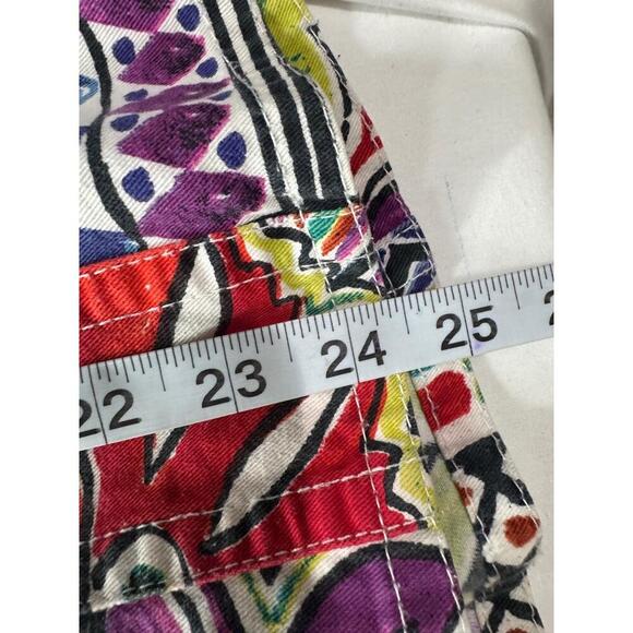 Chico's Colorful Abstract Art To Wear Button Up Jacket Top Size 2 - Picture 9 of 9